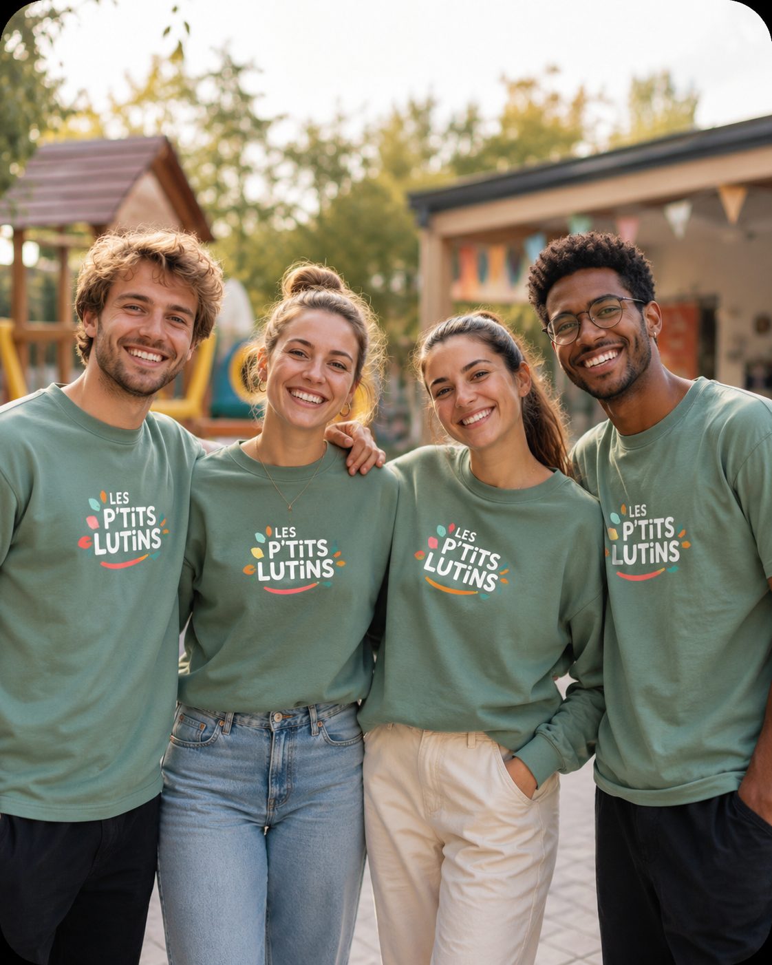 Animateurs avec vêtements personnalisés Les P’tits Lutins